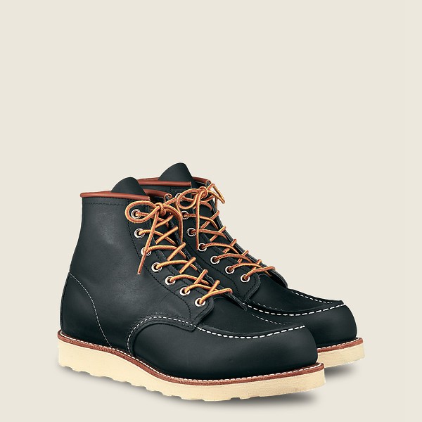 Mens Red Wing Classic Moc - 6-inch Portage Leather - Heritage Boots Navy - YVC316598